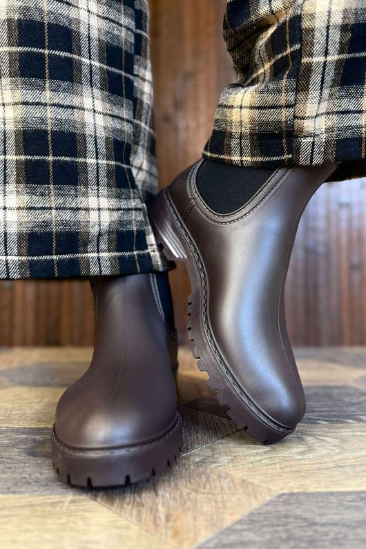 Highland Rain Boot Dark Brown